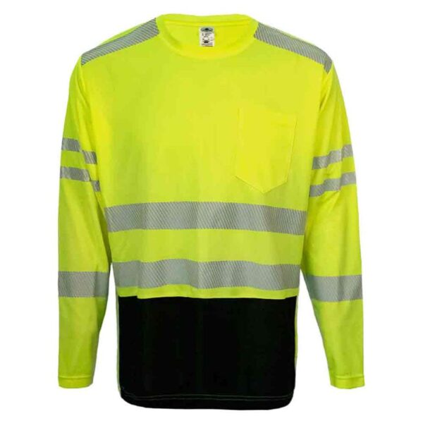 Premium 2-Tone Long Sleeve Pocket T-Shirt HVSA Class 3