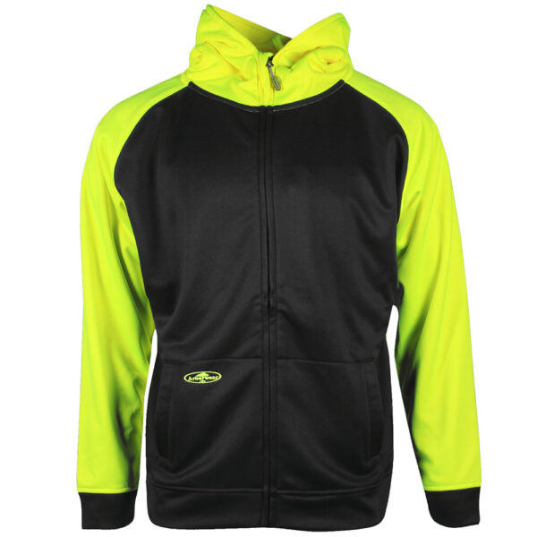 Tech 2-Tone Single Thick Hooded Full Zip Sweatshirt