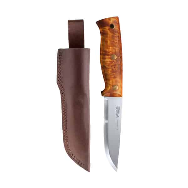 Helle Temagami CA Carbon Steel Knife Curly Birch Handle
