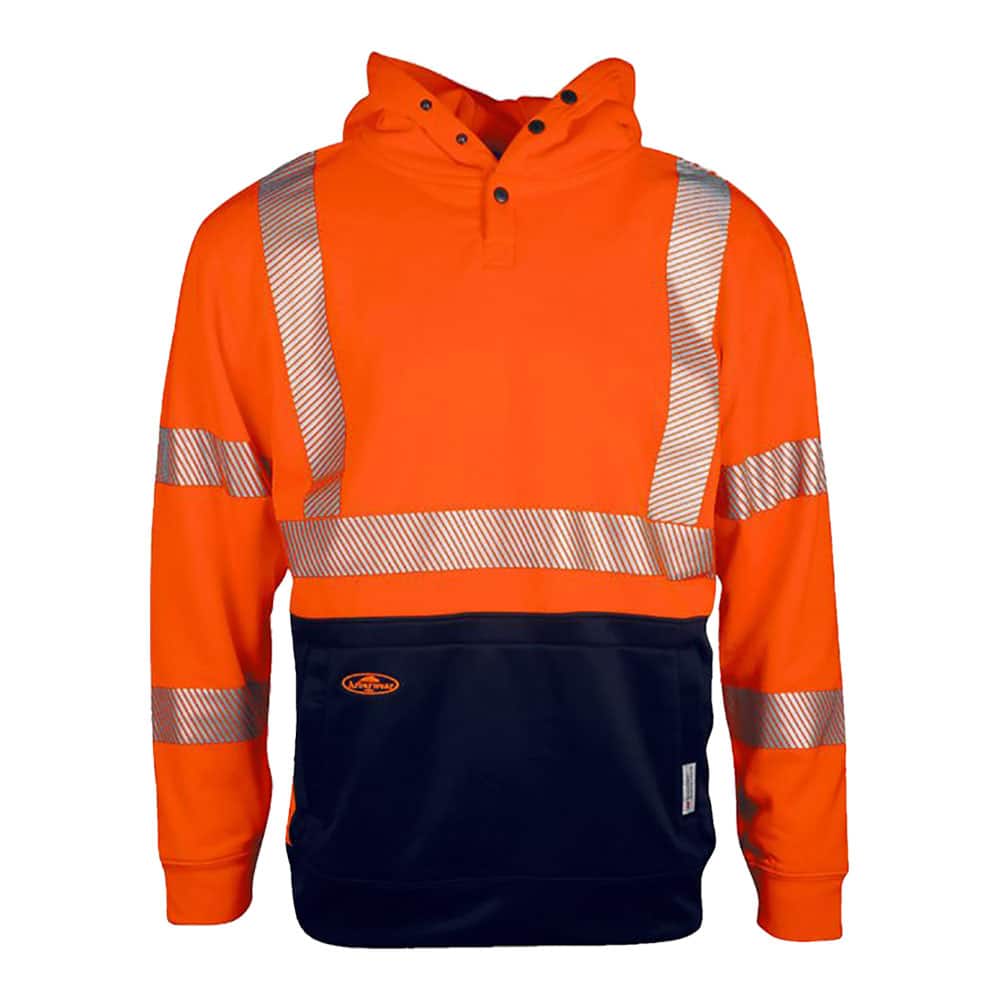  Reflective Apparel High Visibility Pullover Safety Hoodie -  ANSI Class 3, Adjustable Hood - Lime/Navy, Small : Tools & Home Improvement