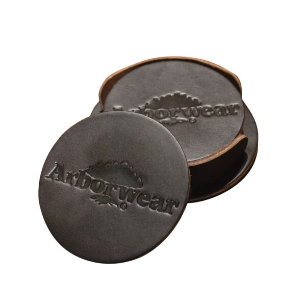Duluth Pack Coaster Set of 6 with Holder Arborwear Logo