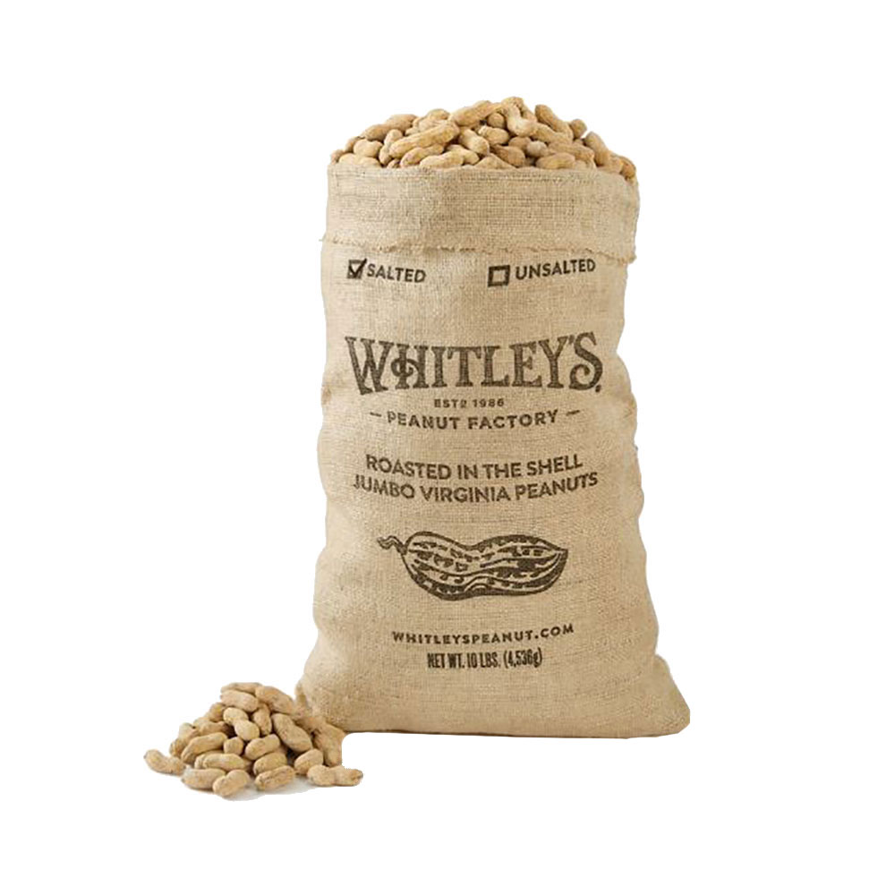 Whitley's 12 Oz Roasted Salted Peanuts in Shell Burlap Bag
