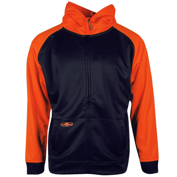 Tech 2-Tone Single Thick Hooded Full Zip Sweatshirt